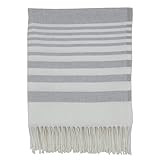 SARO LIFESTYLE Striped Design Throw Blanket, Grey, 50" x 60" (TH160.GY5060) | Amazon (US)