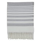 SARO LIFESTYLE Striped Design Throw Blanket, Grey, 50" x 60" (TH160.GY5060) | Amazon (US)
