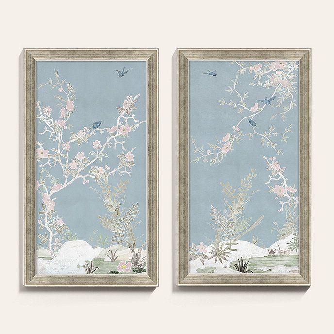 Morning Flight Bird Botanical Chinoiserie Framed Wall Art Print Series | Ballard Designs, Inc.