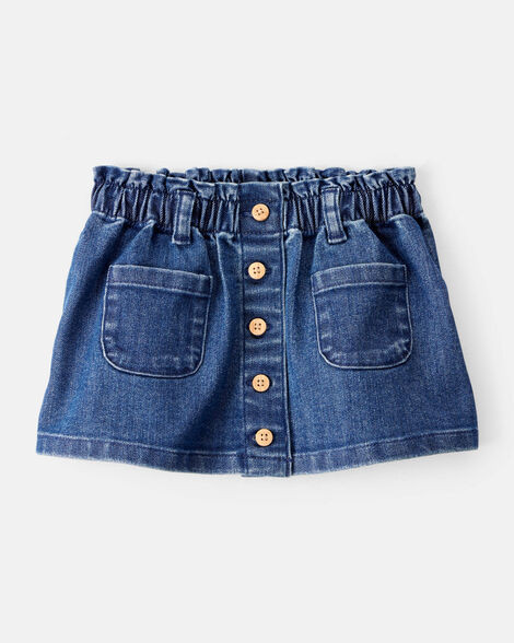 Baby Girl Denim Button-Front Skirt - Blue | Carter's Inc