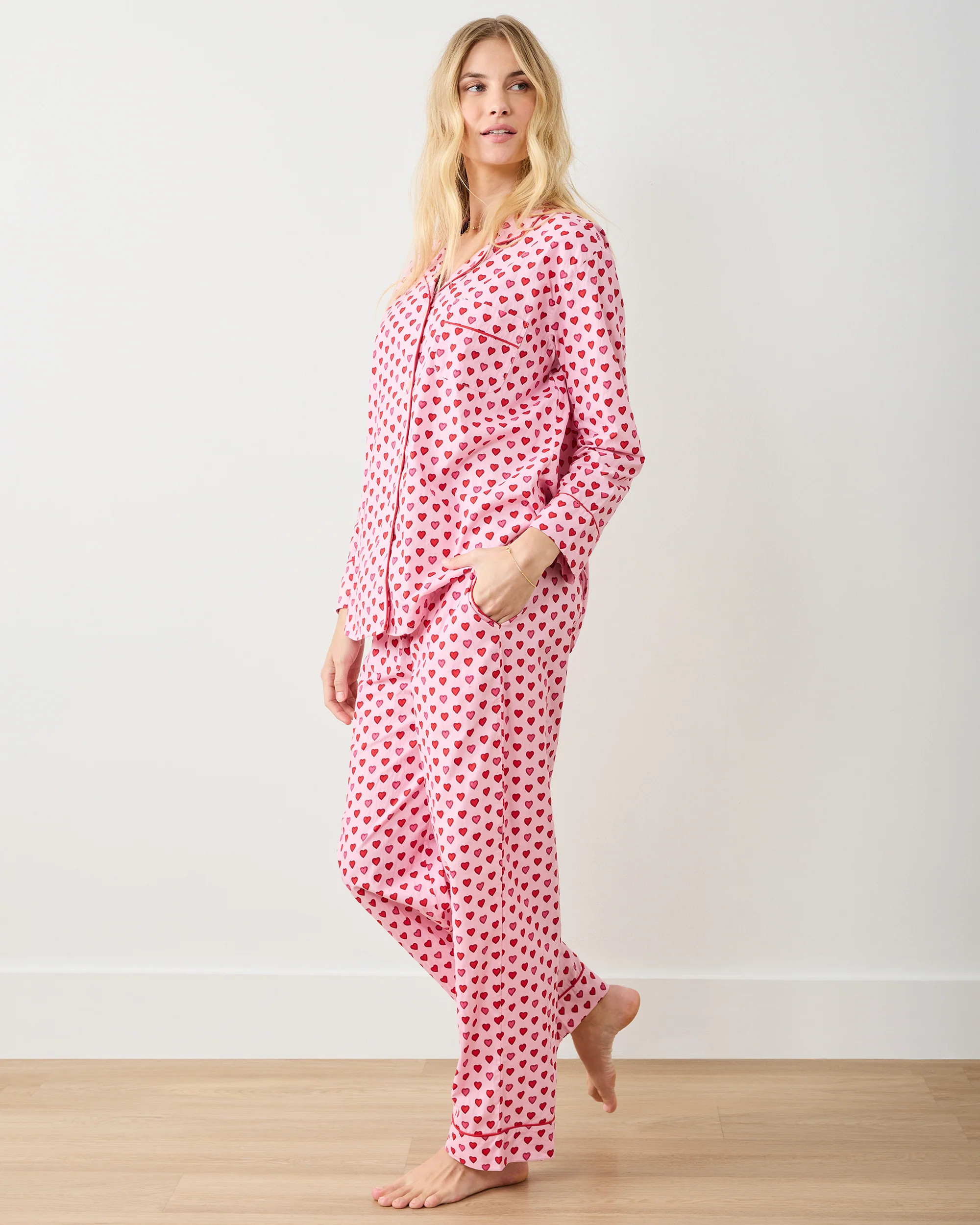 Mini Candy Hearts - Long PJ Set - Pink Macaron | Printfresh