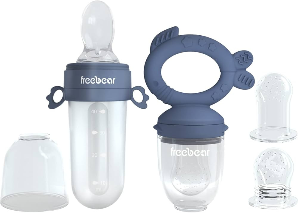 Freebear Baby Fruit Feeder Pacifer, Baby Teething Toys, Baby Feeding Spoon for First Stage, Silic... | Amazon (US)