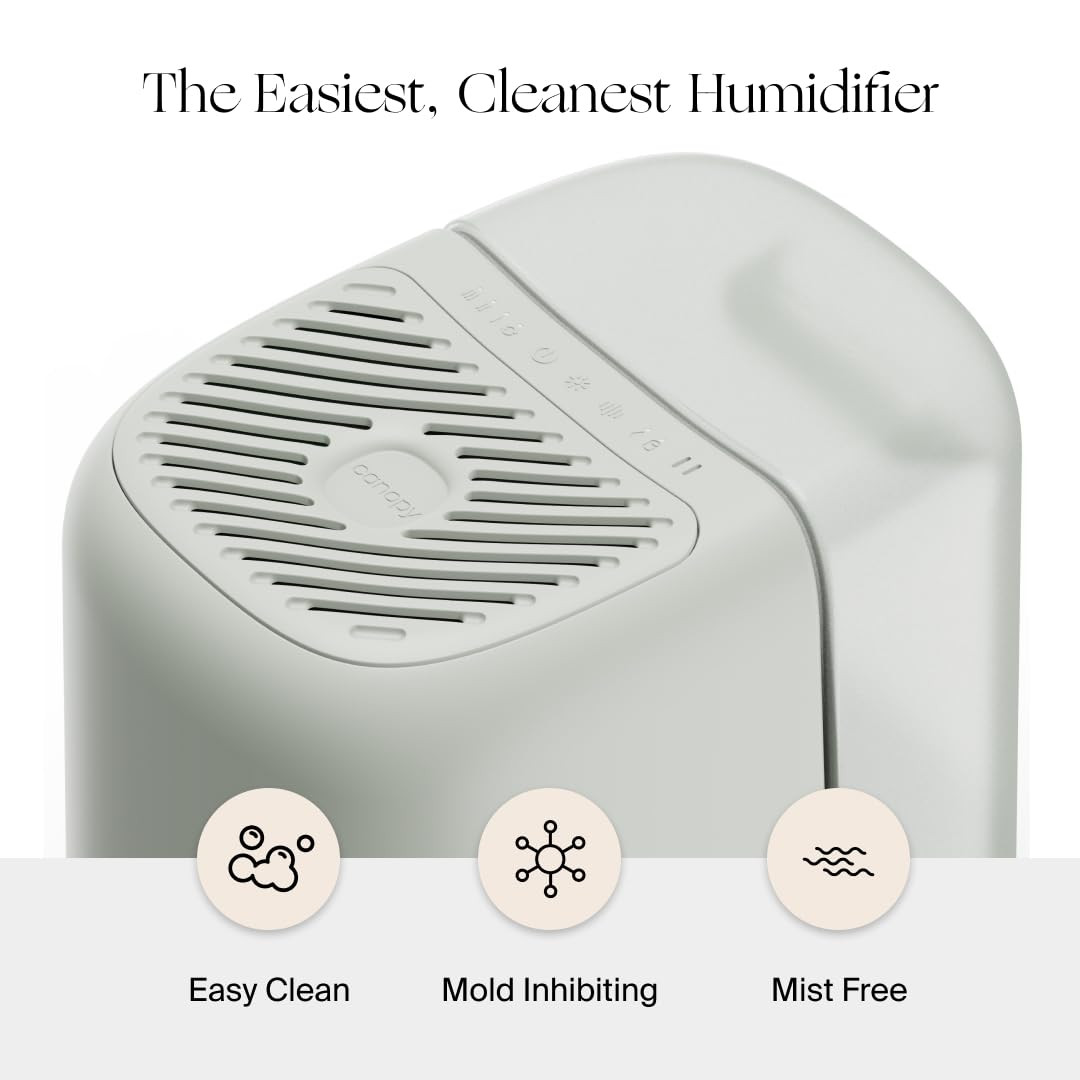 Canopy Bedside Humidifier 2.0, White, 36 HR Run Time, 2.5L Capacity - Reading Light & White Noise... | Amazon (US)