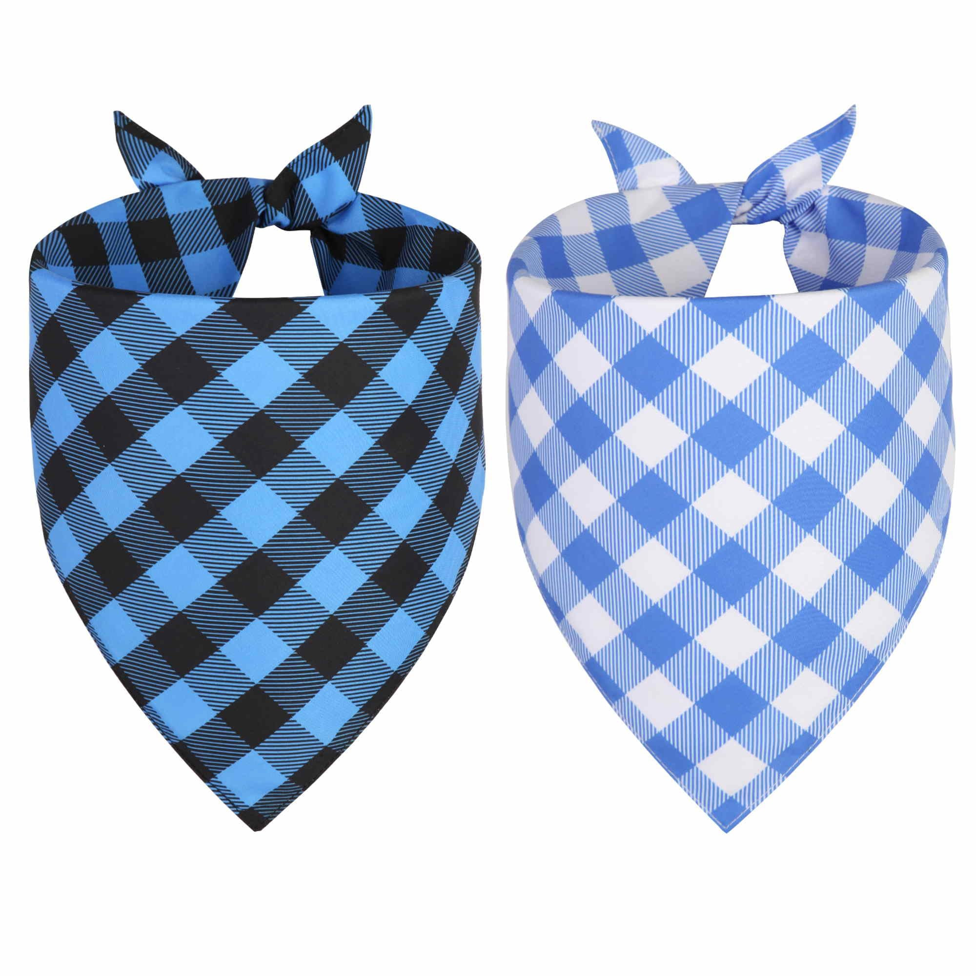 Dog Bandana Boy Large 2PCS, Blue Summer Spring Scarf, Durable Triangle Reversible Bibs Handkerchi... | Amazon (US)