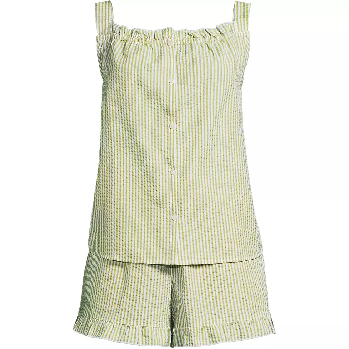 Women's Seersucker 2 Piece Pajama Set - Tank and Shorts | Lands' End (US)