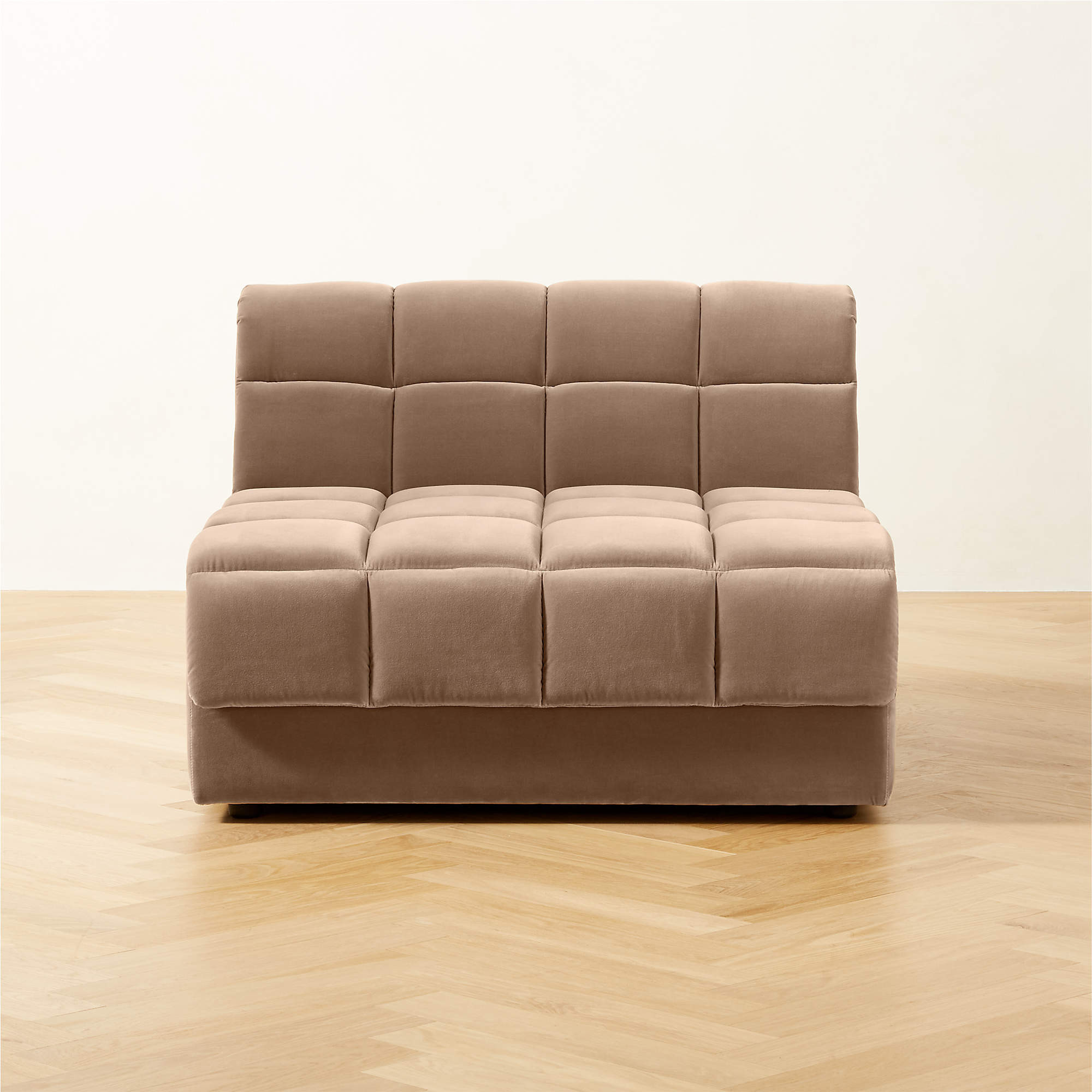 Pezzo Modern Brown Velvet Armless Chair | CB2 | CB2