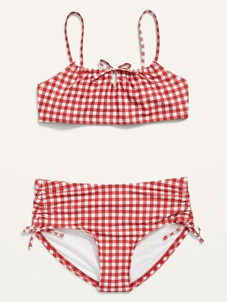 Patterned Cinch-Tie Bikini 2-Piece Swim Set for Girls | Old Navy (US)