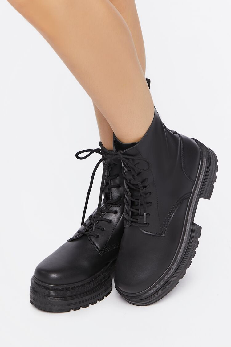 Faux Leather Combat Boots | Forever 21 (US)