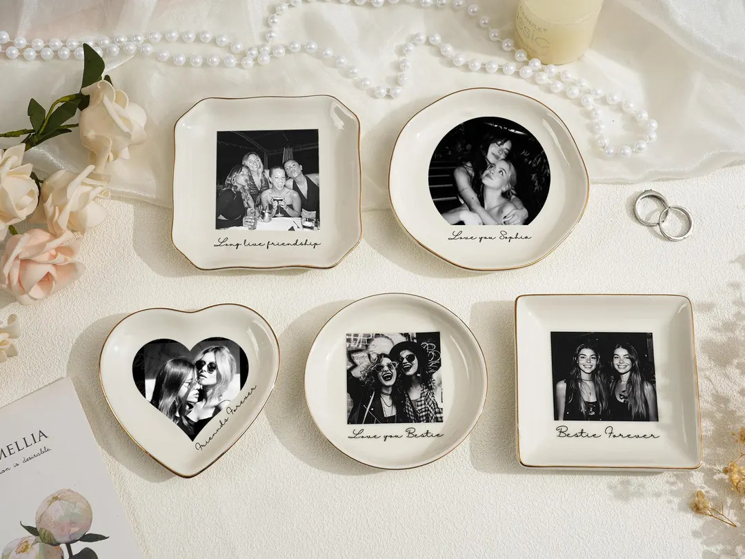 Personalised Photo Trinket Dish: Custom Jewelry Ring Dish, Wedding Gift, Bridesmaid Proposal, Tri... | Etsy (US)