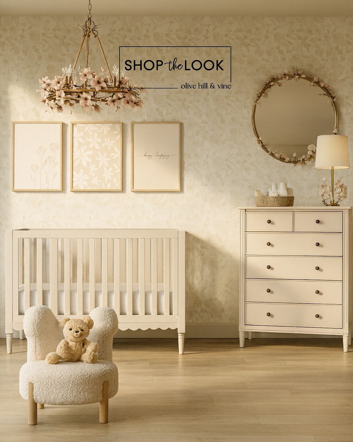 Thoughtfully curated with romantic florals, antique gold accents, and heirloom-quality furniture, this nursery balances timeless elegance with playful charm—perfect for little ones to grow and dream in.  

 

#LTKHome #LTKBaby #LTKBump