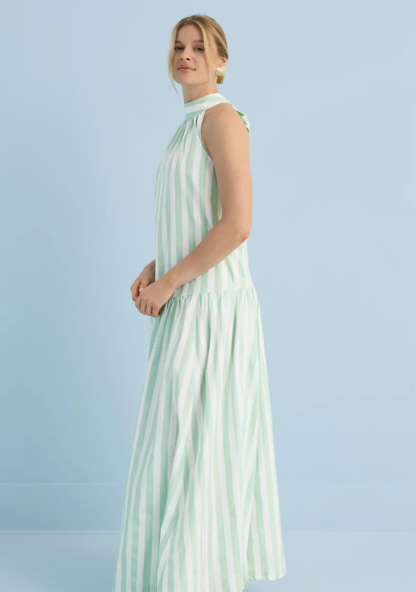 Sewing Down South x Crown & Ivy™ Amanda Striped Halter Neck Maxi Dress | Belk