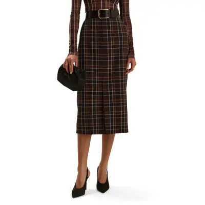 Favorite Daughter The Meyer Plaid Midi Skirt in Countryside Plaid at Nordstrom, Size 10 | Nordstrom