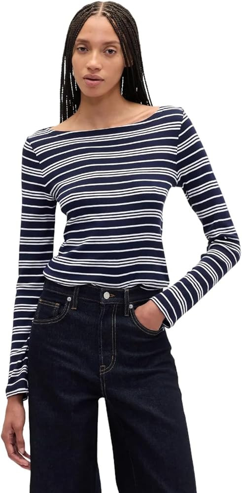 Gap Women's Long Sleeve Boatneck Knit Top | Amazon (US)