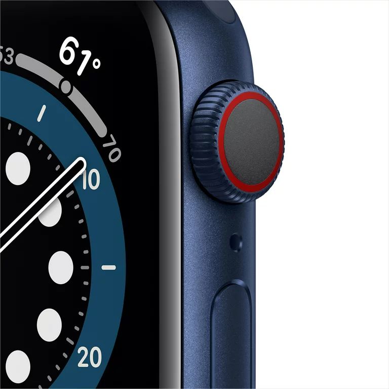 Apple Watch Series 6 GPS + Cellular, 40mm Blue Aluminum Case with Deep Navy Sport Band - Regular ... | Walmart (US)