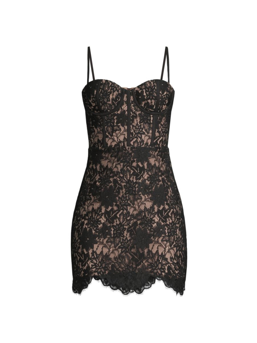 MISHA Simone Lace Bustier Minidress | Saks Fifth Avenue