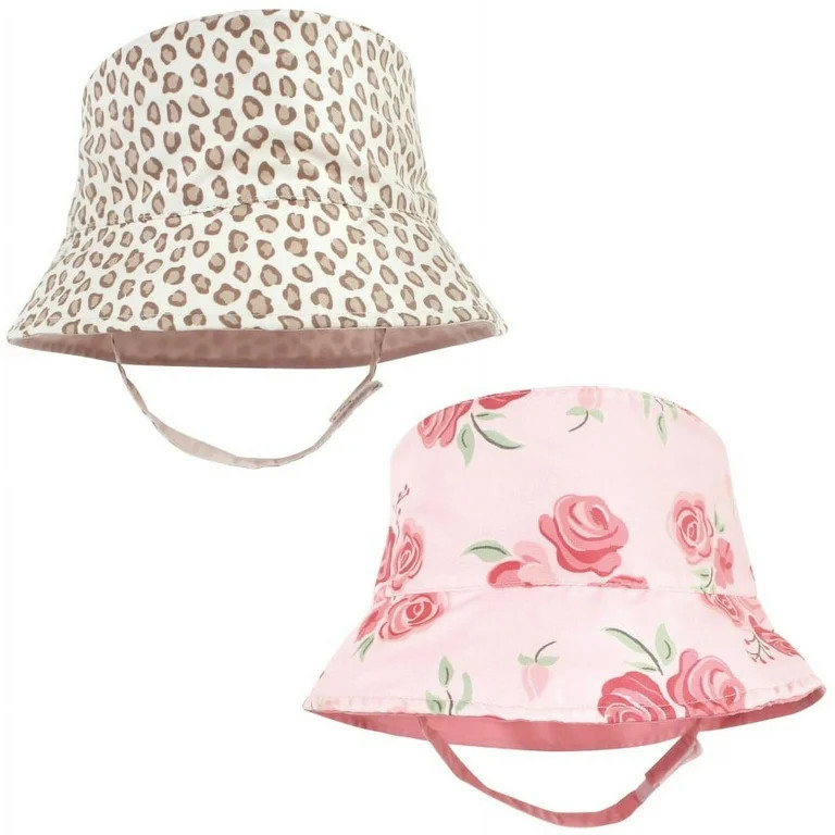 Hudson Baby Infant Girl Sun Protection Hat, Blush Rose Leopard, 0-12 Months | Walmart (US)