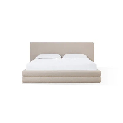 Maya Upholstered Platform Bed In Brun Boucle | Wayfair North America