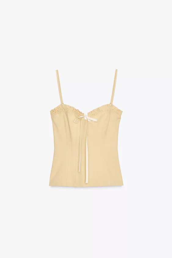 STRETCH TOP WITH TIE | Zara US