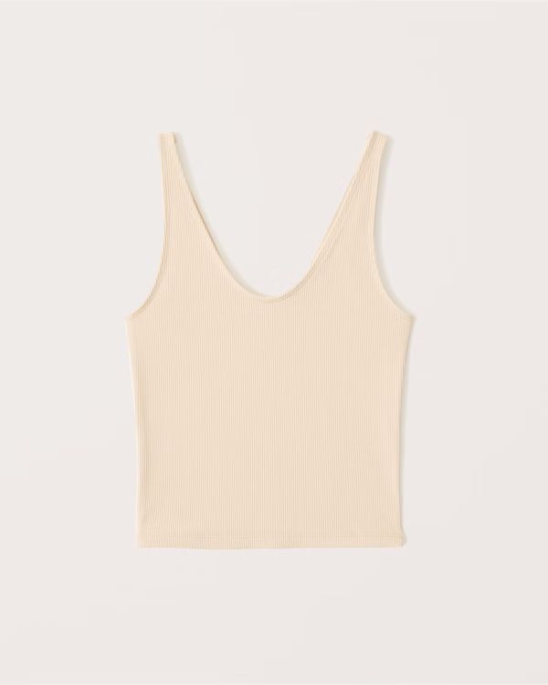 Seamless Ribbed Fabric Scoopneck Tank | Abercrombie & Fitch (US)