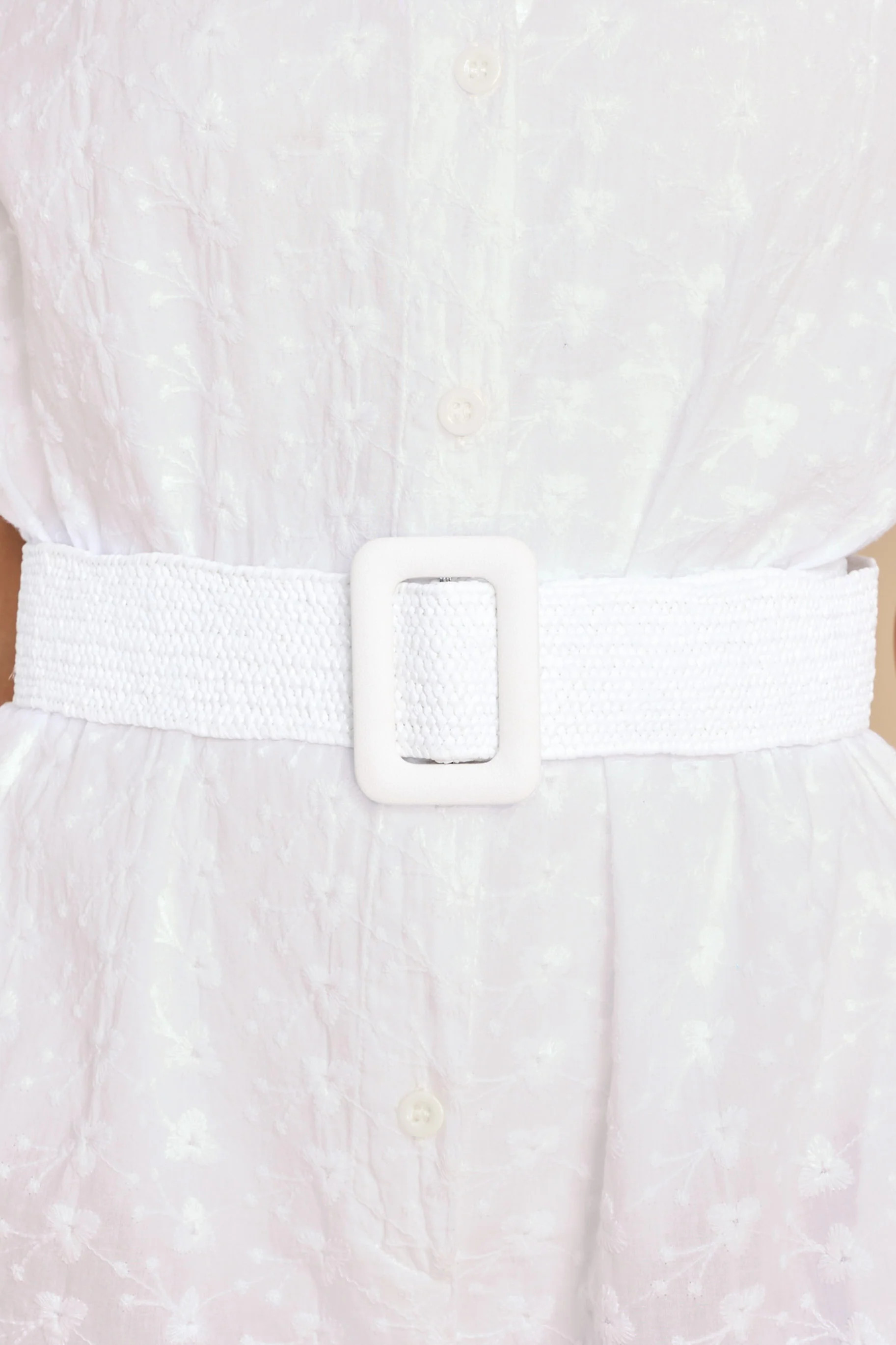 Always Unforgettable White Belt | Red Dress 