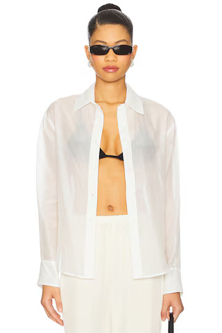 Sold Out NYC The Sheer Silk Shirt in White from Revolve.com | Revolve Clothing (Global)