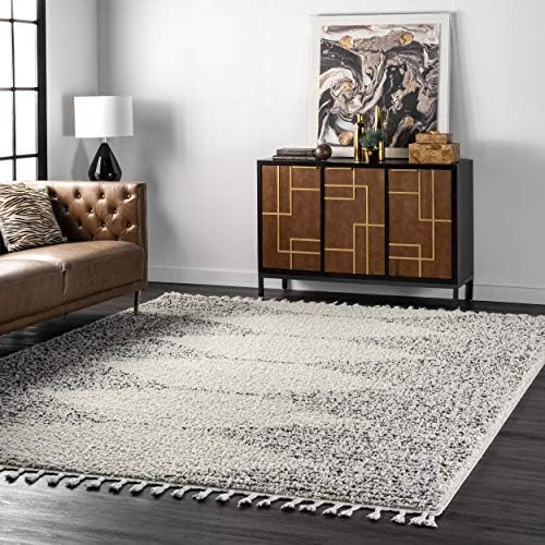 nuLOOM Bria Moroccan Shag Rug, 6' 7" x 9', Off White | Amazon (US)