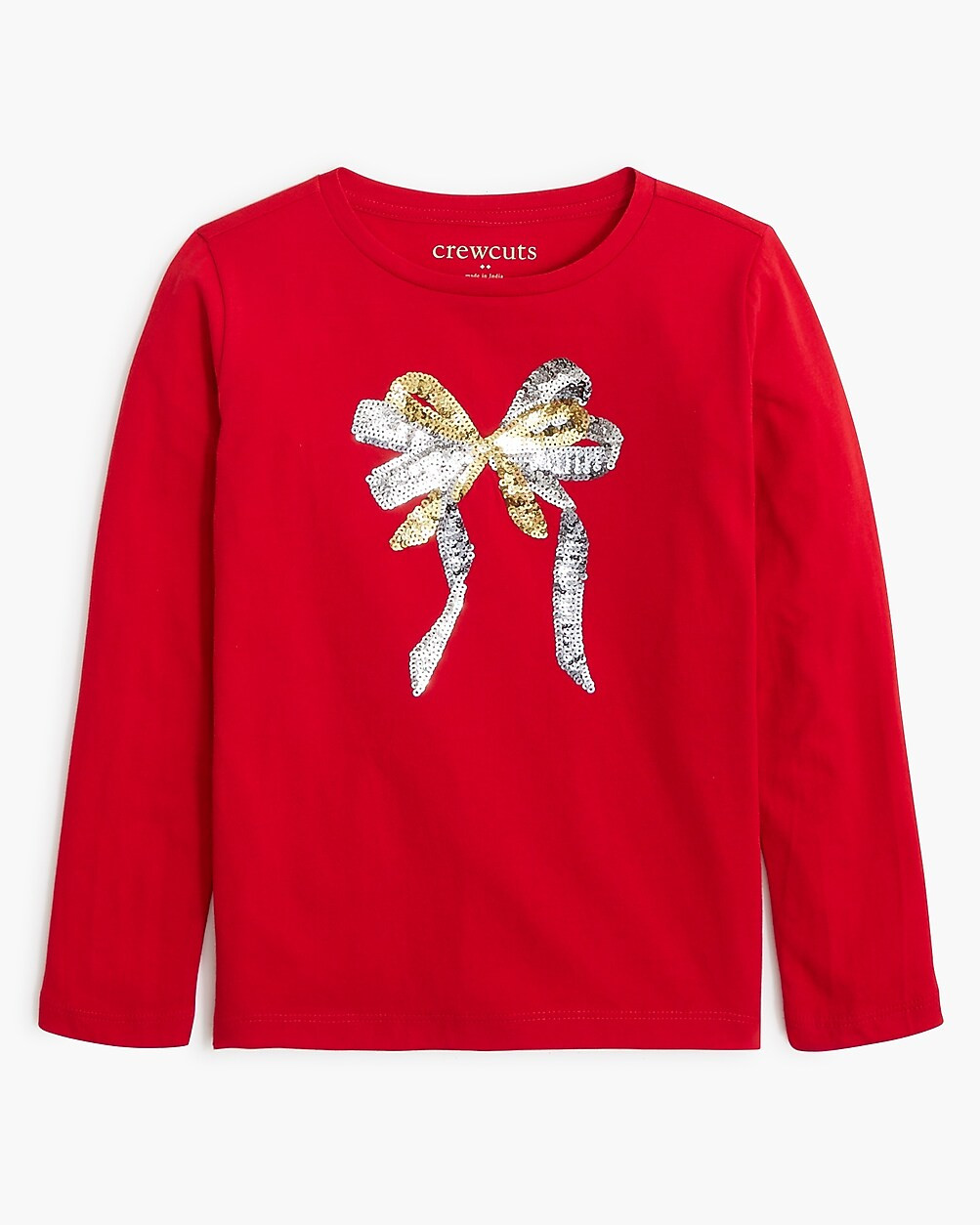 Girls' long-sleeve sequin bow tee | J.Crew Factory