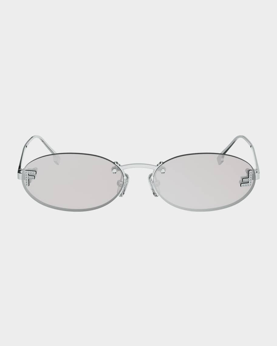 Fendi First Crystal 54mm Oval Sunglasses | Neiman Marcus