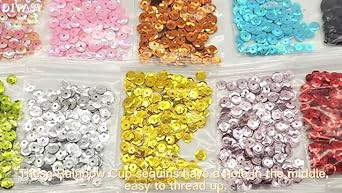 Whaline 20,000 Pcs Bulk Loose Sequins Round Cup Sequins Iridescent Spangles Flat Beads with Stora... | Amazon (US)