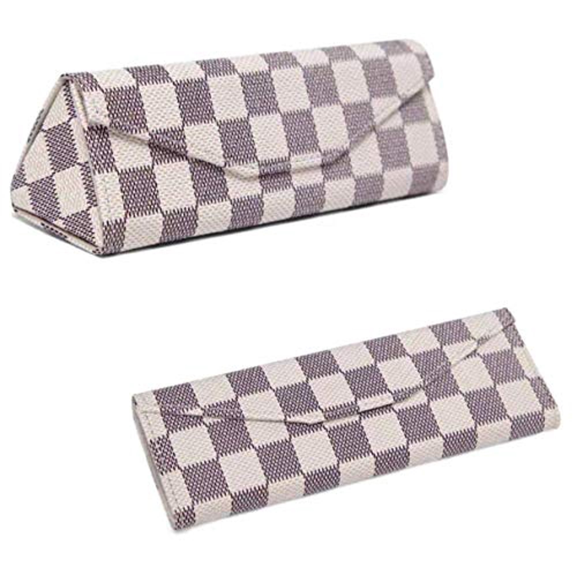 Daisy Rose Foldable Hard Shell Checkered Protective case for Glasses and Sunglasses - PU Vegan Le... | Walmart (US)