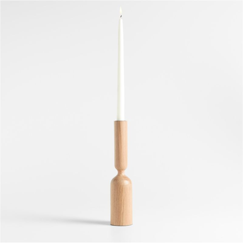 Asker Natural Wood Taper Candle Holder 11" + Reviews | Crate & Barrel | Crate & Barrel