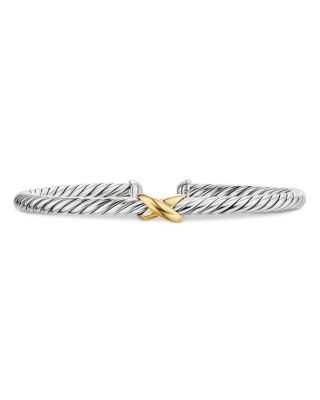 David Yurman Cable Flex X Station Bracelet in Sterling Silver with 14K Yellow Gold, 4mm | Bloomingdale's (US)