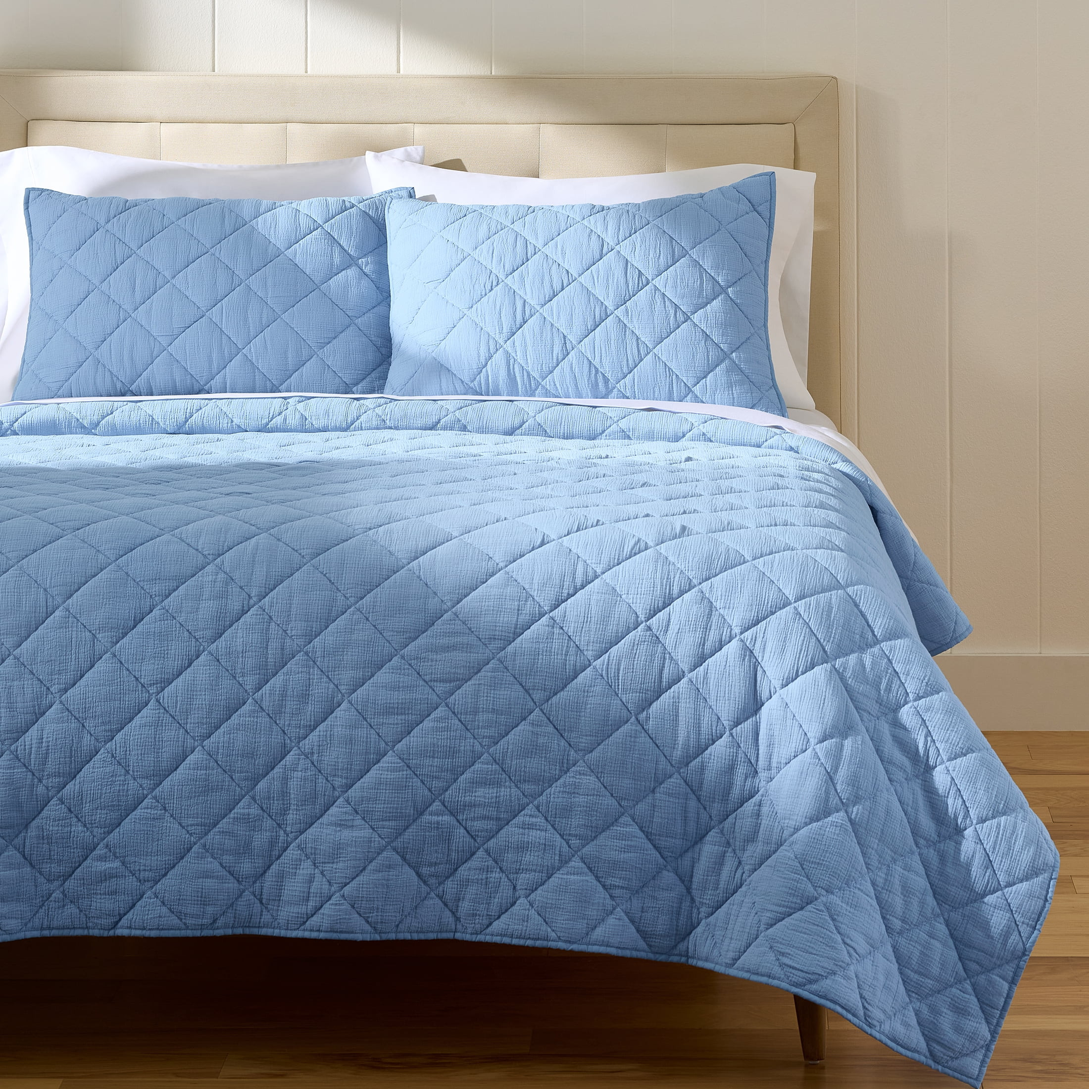 Better Homes & Gardens Blue Diamond Gauze Quilt, Full/Queen | Walmart (US)