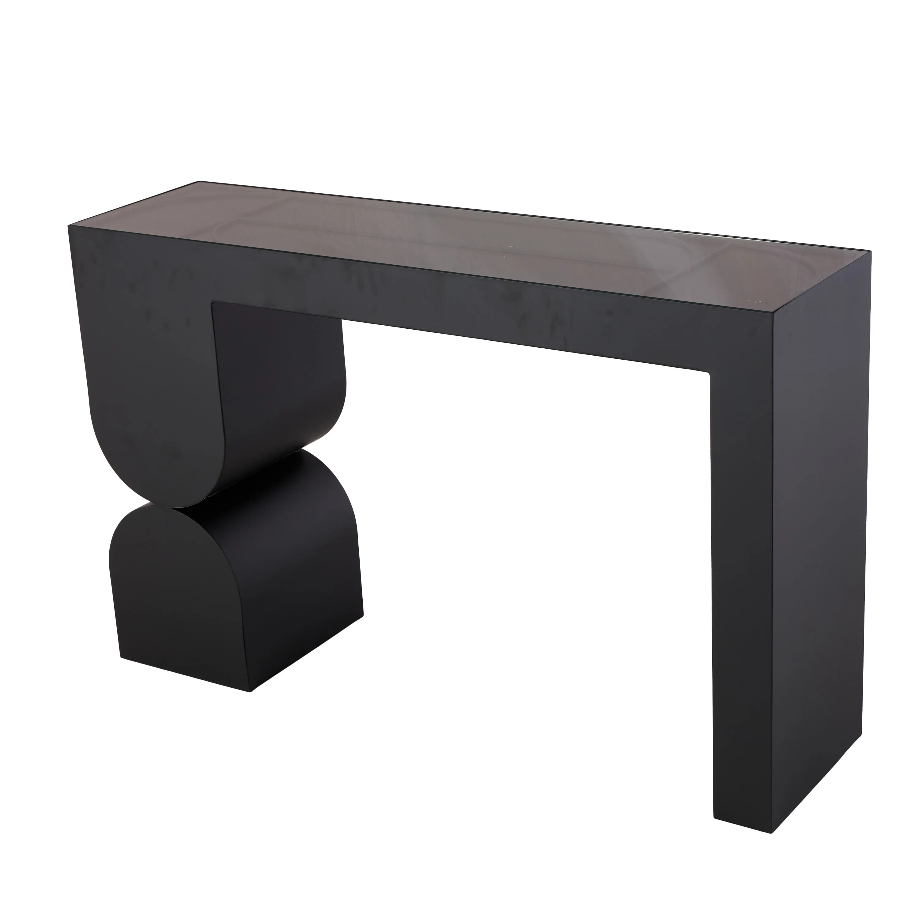 Brayden Studio® Ellani Cole And Grey Geometric Living Room Console Table With Stacked Arched Tab... | Wayfair North America