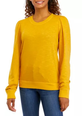 Wonderly Women's Puff Sleeve Sweatshirt, Gold, Xxl | Belk