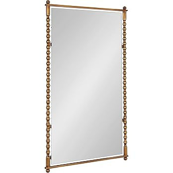 Kate and Laurel Prisha Traditional Rectangle Spindle Panel Stand Up Mirror, 24 x 42, Antique Gold... | Amazon (US)