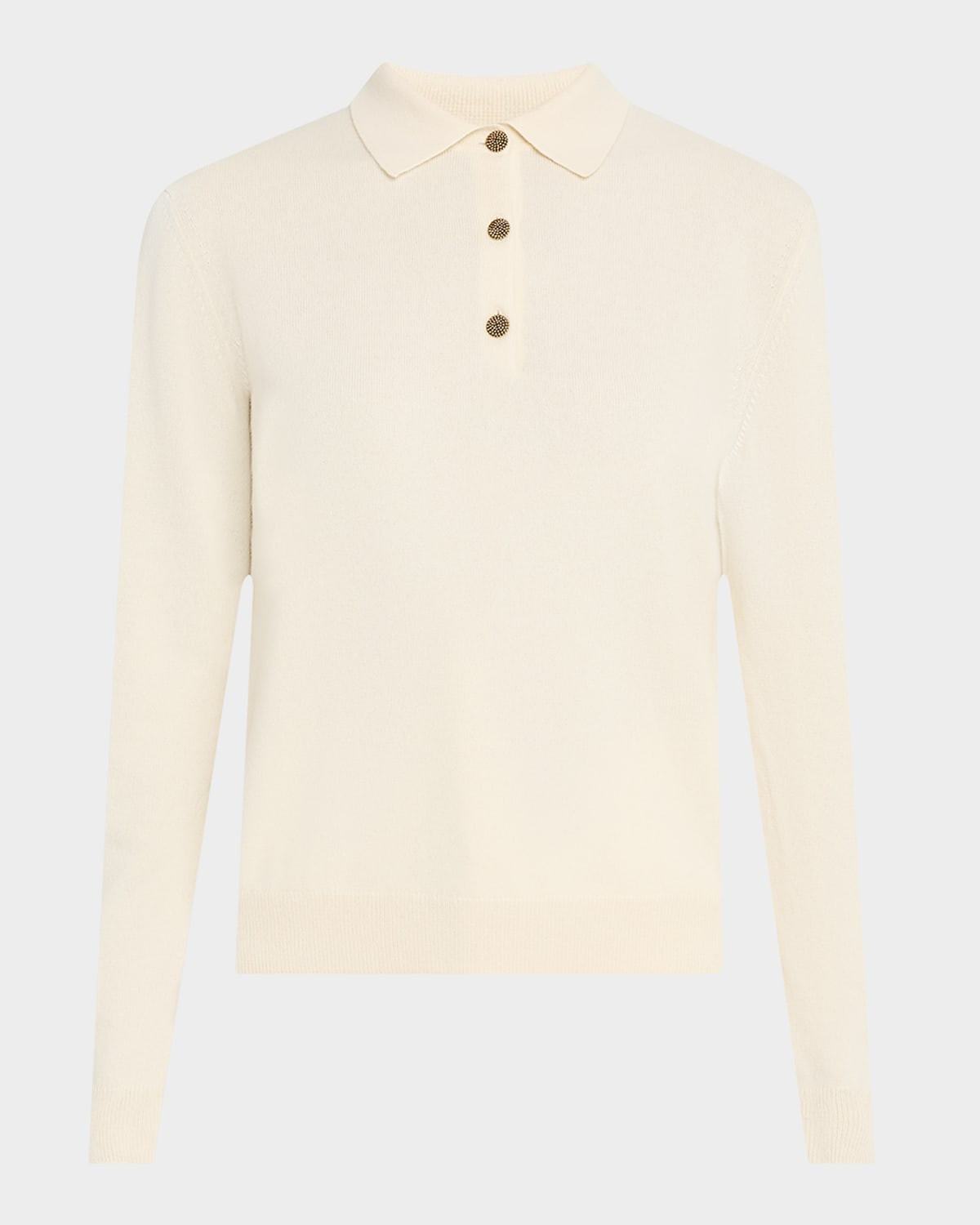 Baby Cashmere Long-Sleeve Polo Sweater | Neiman Marcus