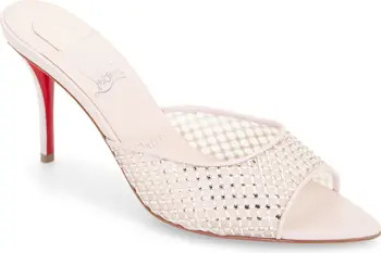 Christian Louboutin Apostropha Crystal Beaded Pointed Toe Slide Sandal in Black-Cry/Black at Nord... | Nordstrom