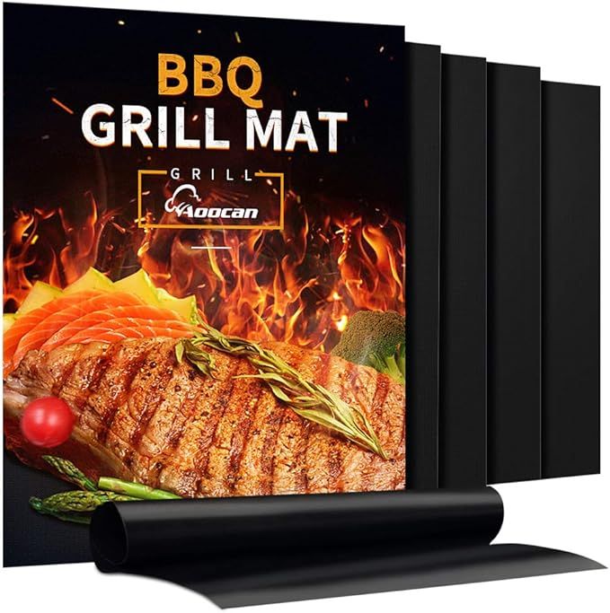 Aoocan Grill Mat - Set of 5 Heavy Duty Grill Mats Non Stick, BBQ Outdoor Grill & Baking Mats - Re... | Amazon (US)