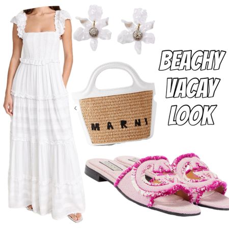 Love this gorgeous white maxi dress! Styled for a beach or tropical vacay. Those Gucci slides are soo fun 

#LTKshoecrush #LTKSeasonal #LTKtravel