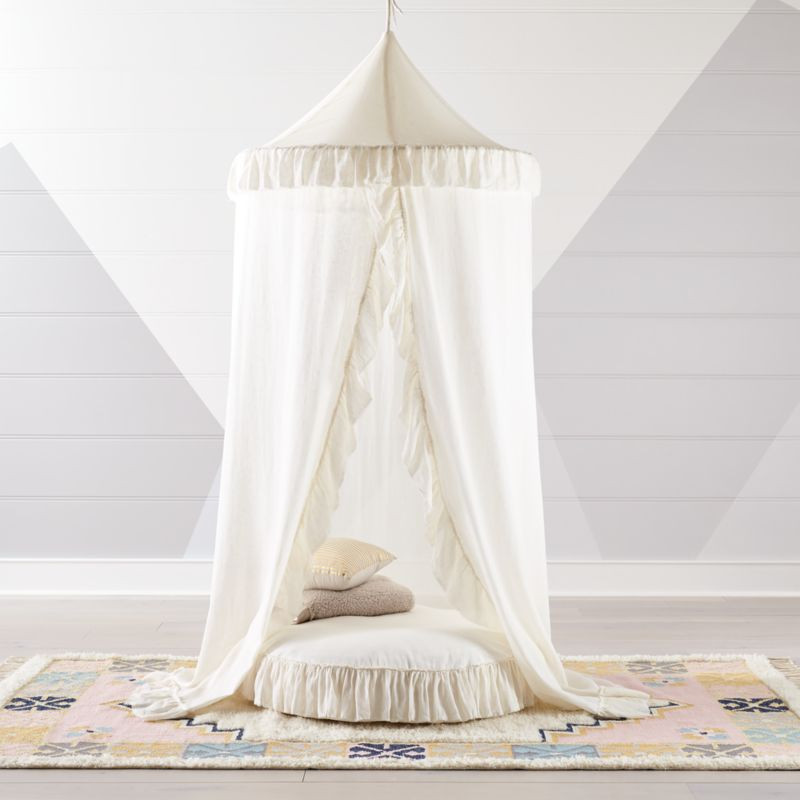 White Ruffle Playhouse Canopy | Crate & Barrel