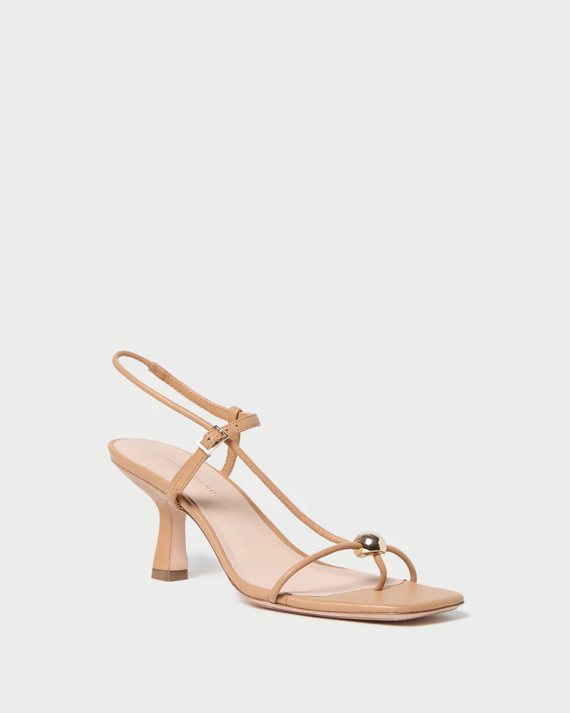 Triana Dune Leather Mid−Heel Sandal | Loeffler Randall