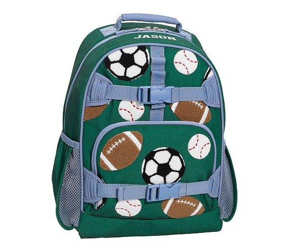 Mackenzie Green Sports Chenille Backpacks | Pottery Barn Kids