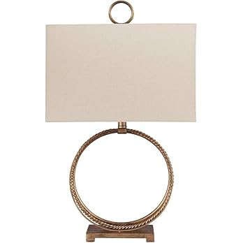 Signature Design by Ashley Mahala Traditional 28" Braided Metal Round Single Table Lamp, Antique ... | Amazon (US)
