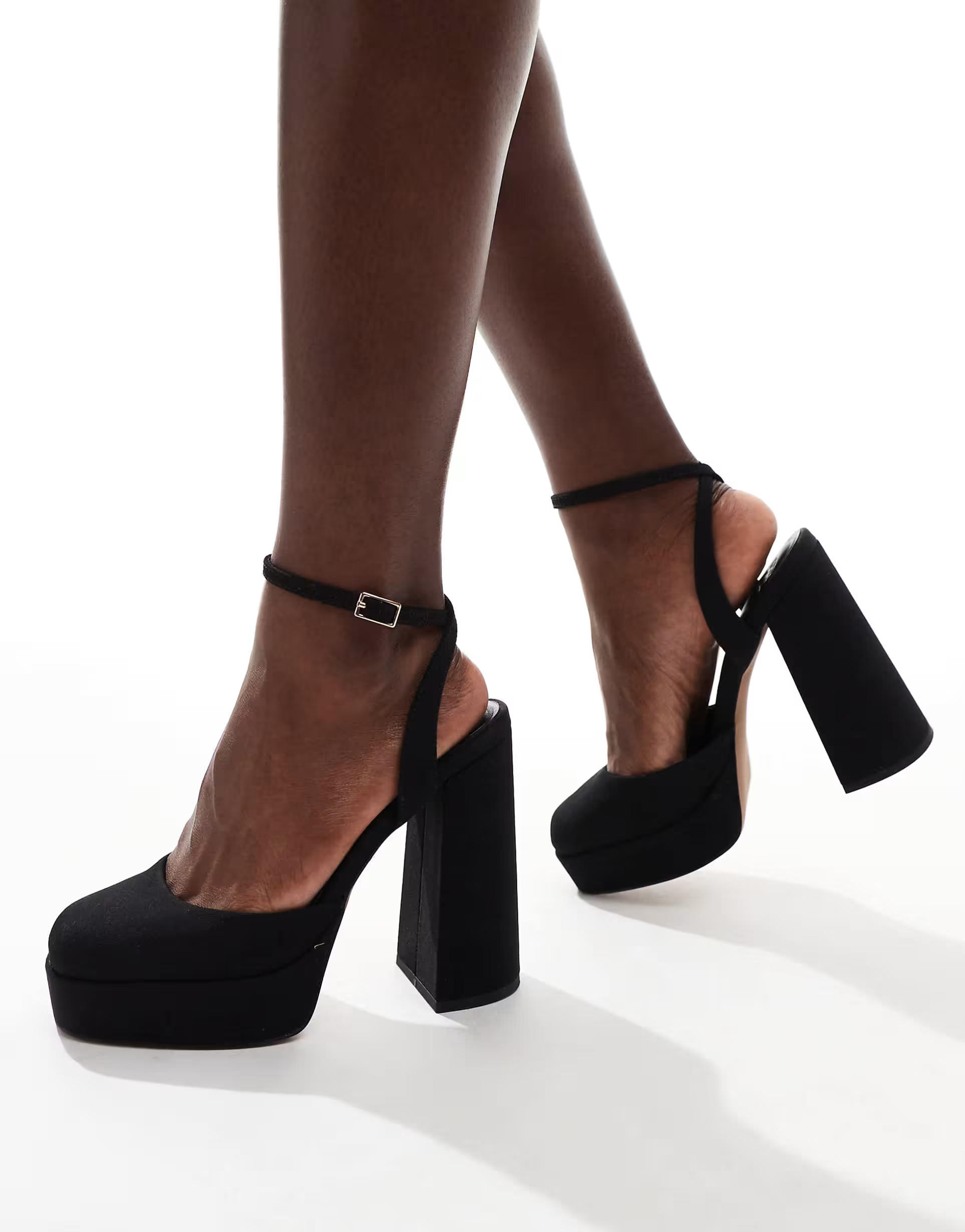 ASOS DESIGN Wide Fit Pressure platform high heeled shoes in black | ASOS | ASOS (Global)