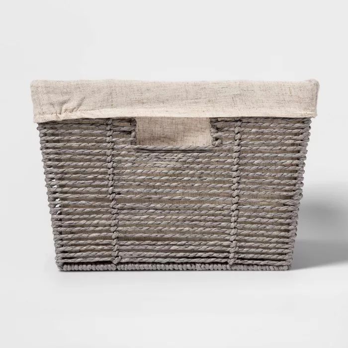 17'' x12"x 8" Twisted Paper Rope Large Tapered Basket Gray - Threshold™ | Target