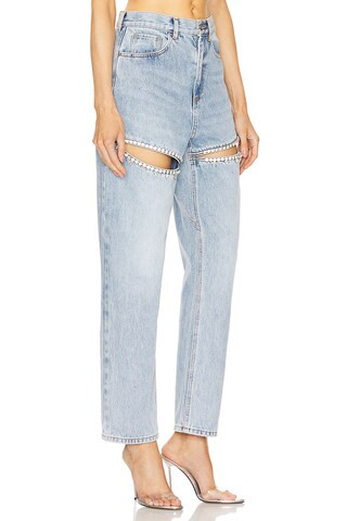 Crystal Slit Jeans in Light Blue | Revolve Clothing (Global)