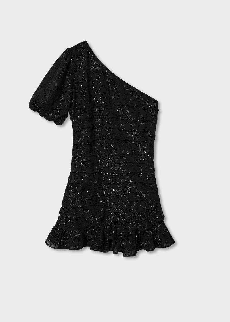 Metallic asymmetric dress | MANGO (US)