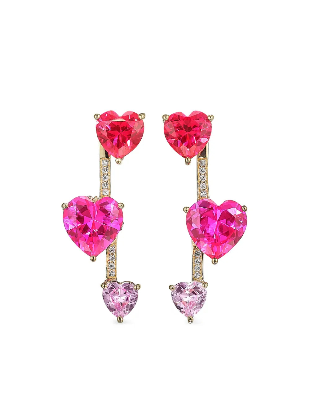 18kt gold vermeil Ruby Heart Pendulum earrings | Farfetch Global