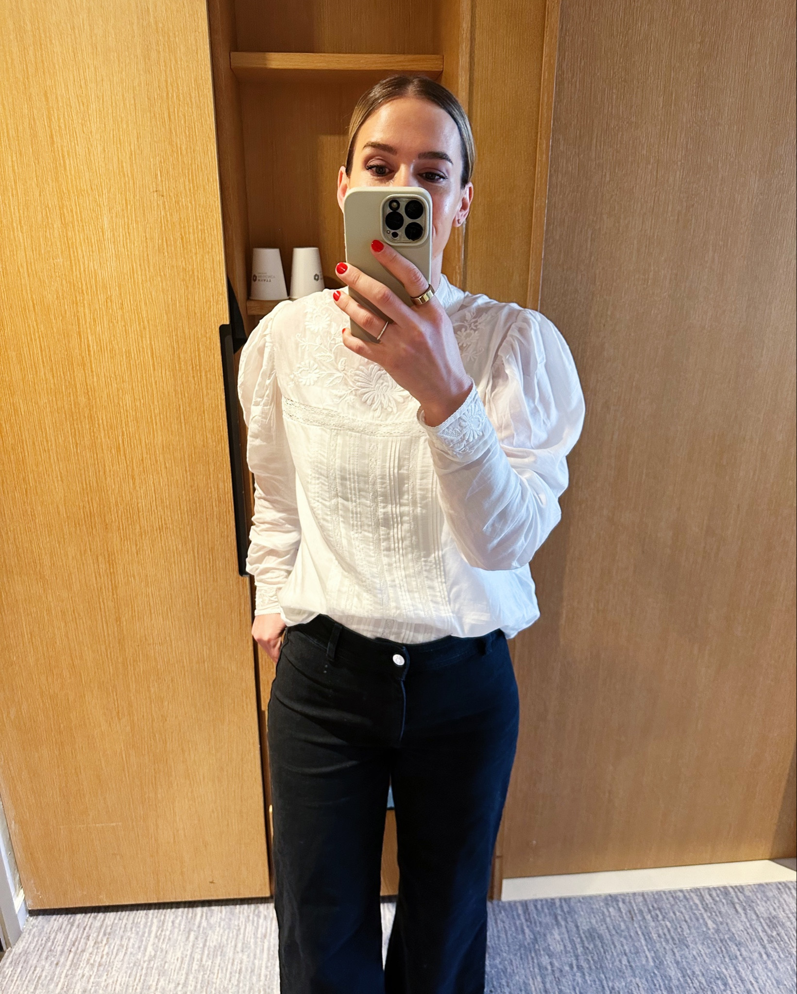 Last day exploring Paris outfit. Got this romantic blouse that totally embodies Paris. Also, love these culottes I got! Hugh rise and so comfy. Have a bit of stretch to them. 